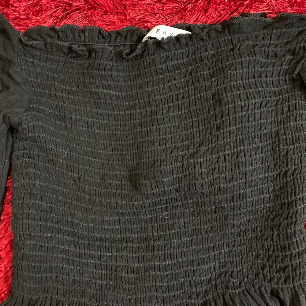 Black Square Neck Top - Picture 8 of 9